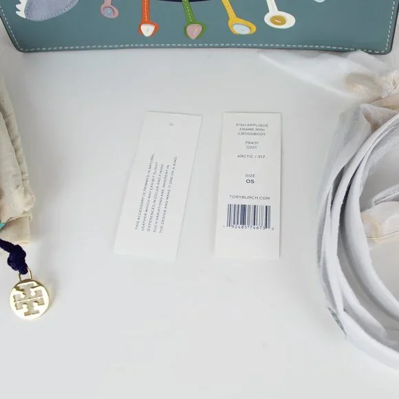 NWT TORY BURCH Fish-appliqué Frame Leather Crossbody Bag - Picture 4 of 16